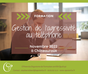 Lire la suite à propos de l’article Novembre 2022 – Gestion de l’agressivité au téléphone