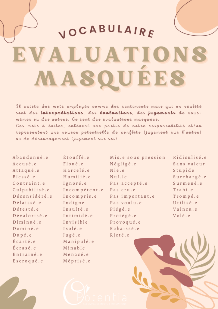 Vocabulaire évaluations masquées